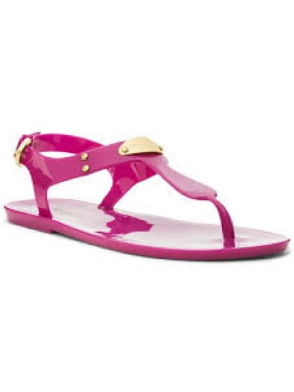 Michael Kors Hot Pink Jelly T-Strap Sandals Size 8